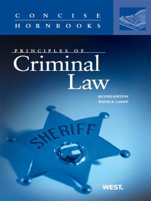 cover image of LaFave's Principles of Criminal Law, 2d (Concise Hornbook Series)